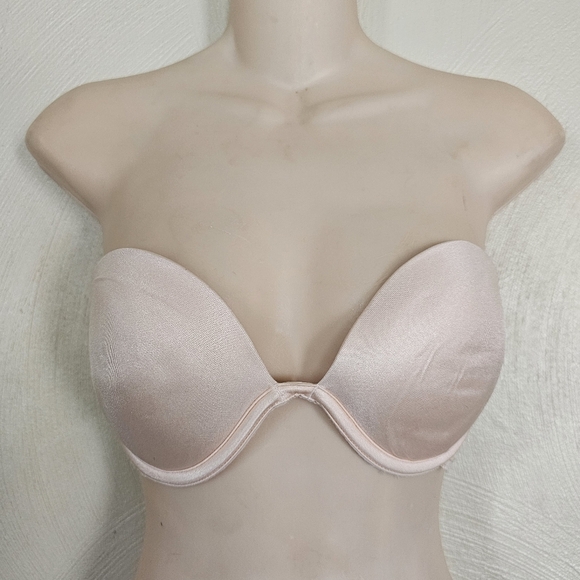 Pink Victoria Secret Date Plunge Push Up Multi Way Light Pink Bra Size Women 32C - Picture 1 of 11